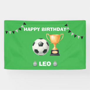 Lona Estandarte Personalizado de Cumpleaños de Fútbol