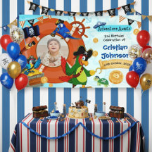 Estandarte Personalizado de Cumpleaños Pirata con 