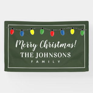 Lona Estandarte personalizado de Feliz Navidad para fam