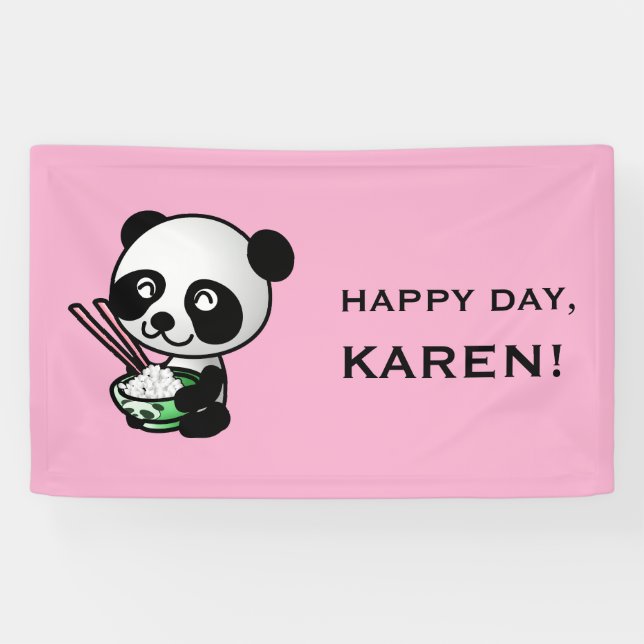 Lona Estandarte personalizado de panda (Horizontal)
