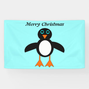 Lona Estandarte Personalizado de Pingüino Adorable