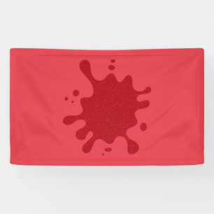 Lona Estandarte personalizado de salpicaduras rojas – N