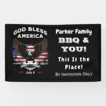 Estandarte personalizado Dios bendiga América 4 de