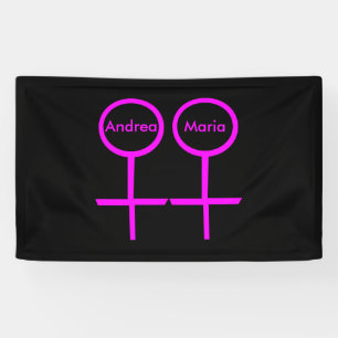Lona Estandarte Personalizado para Amantes Lesbianas