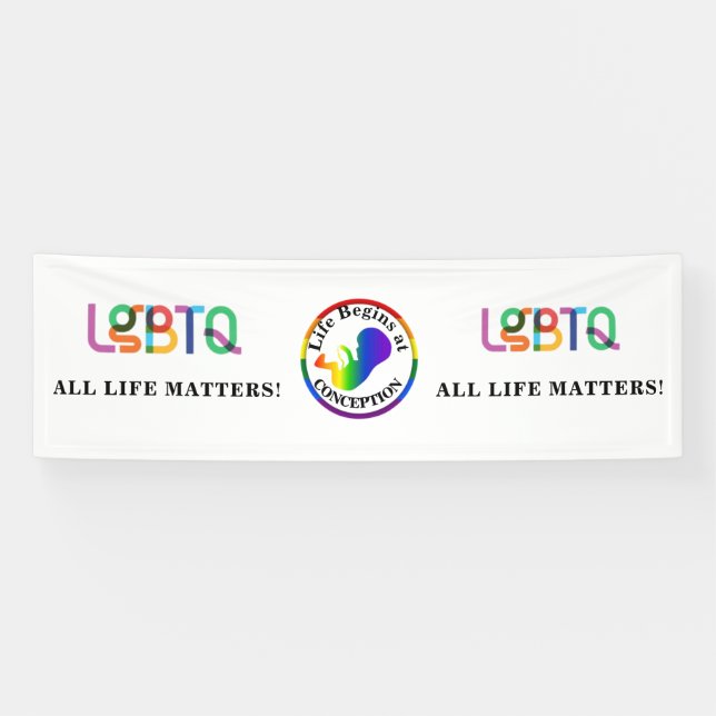 Lona Estandarte Pro-Vida LGBTQ+ (Horizontal)