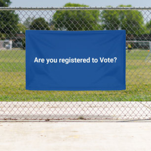 Lona ¿Estás registrado para votar? azul blanco demócrat