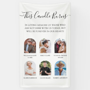 Lona Este cartel conmemorativo de boda con foto de vela