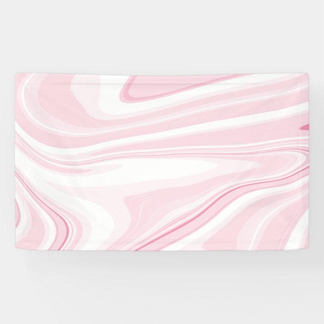 Lona Estética De Pintura Rosa De Swirl Retro Líquido (Horizontal)