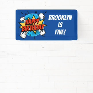 Lona Estilo de comic Cumpleaños Tipografía salpicada