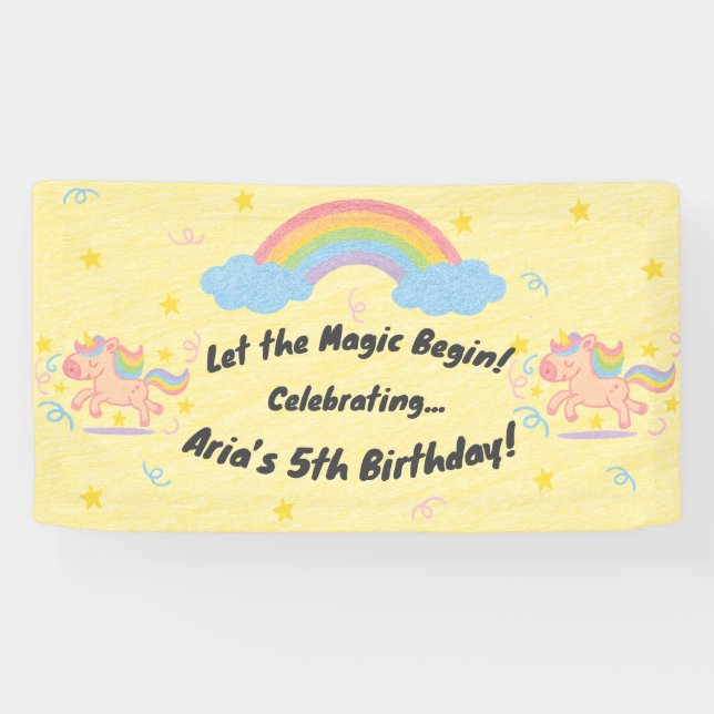 Lona Estilo de crayón editable – Brillo de sueño de uni (Horizontal)