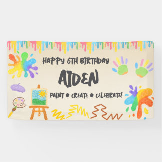 Lona Estilo de Crayón Editable – Pintura y Paleta Artís