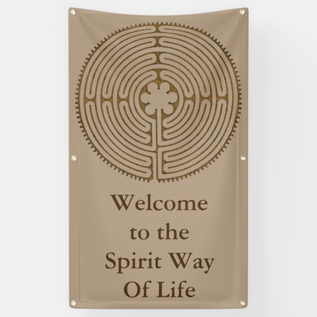 Lona Estilo de la antigüedad del laberinto de Chartres (Vertical)