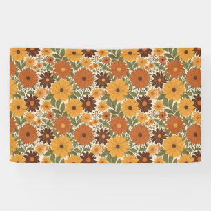 Lona estilo floral/flor vintage de los 70