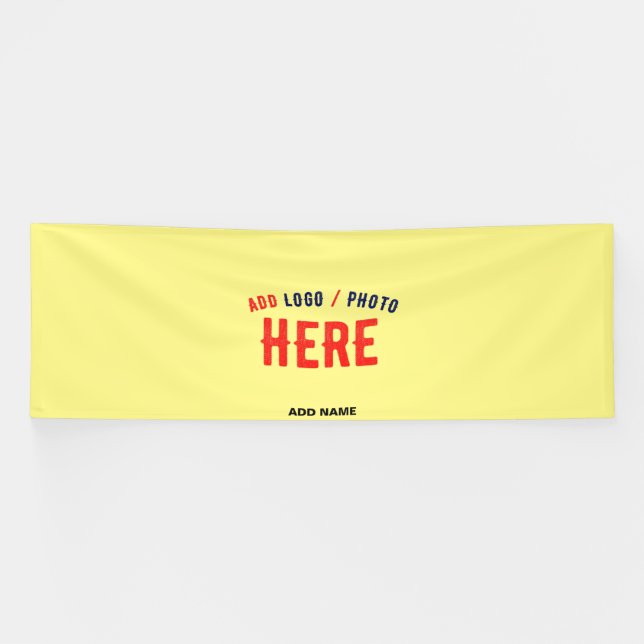 LONA ESTILO MODERNO AMARILLO PASTEL PERSONALIZADO MARCA (Horizontal)