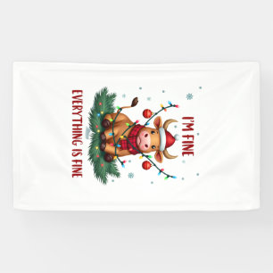 Lona Estoy Bien Todo Está Bien Navidad Vaca Highland