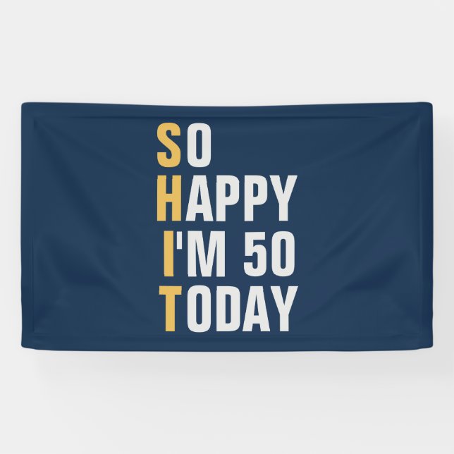 Lona Estoy feliz de tener un banner de 50 años/fondo  (Horizontal)