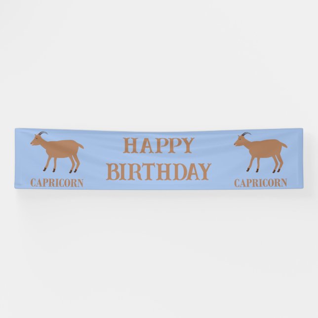 Lona Estrella de Capricornio Signo de cabra Cumpleaños  (Horizontal)