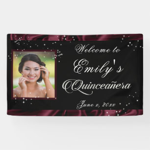 Lona Estrellas brillantes de Cinta satinada Quinceanera