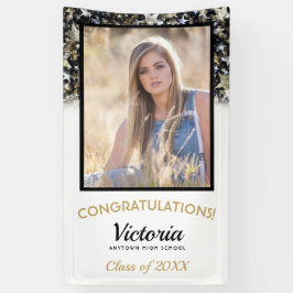 Lona Estrellas de Confeti Felicitaciones Graduado 2026 