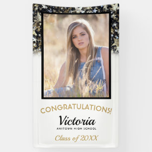 Lona Estrellas de Confeti Felicitaciones Graduado 2026 