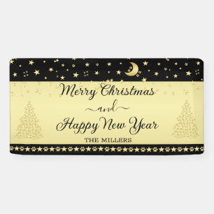 Lona Estrellas de Navidades brillantes de oro, trapos d