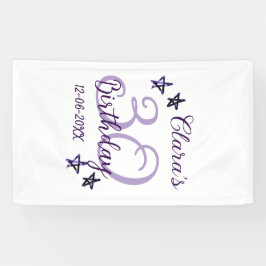 Lona Estrellas purpurinas moradas 30 años retro moderno