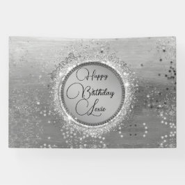 Lona Estrellas Purpurinoso sobre el cumpleaños personal