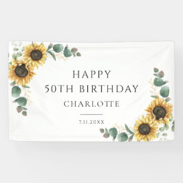 Lona Eucalipto de girasol floral 50 cumpleaños