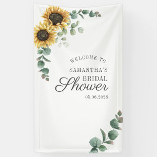 Lona Eucalyptus Floral Sunflower Script Brillante Ducha