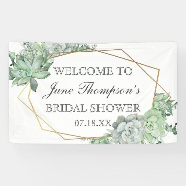 Lona Eucalyptus Succulum Greenery Border Bridal Shower (Horizontal)