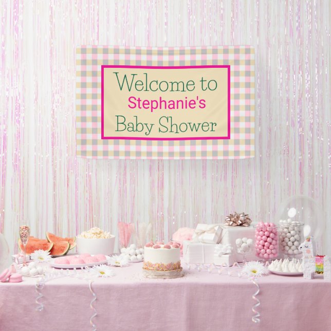 Lona Evento de Pastel Gingham Cuadros  (Fiesta)