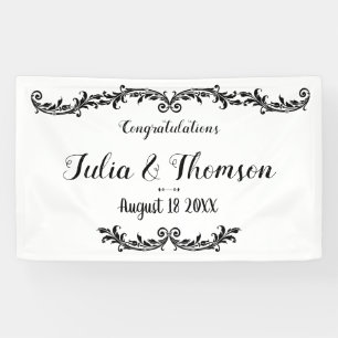 Lona Evento elegante de Moda blanca Damask Swirl