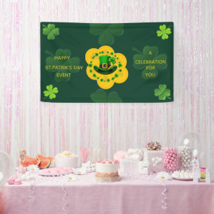 Lona Evento personalizable de San Patricio Feliz B verd