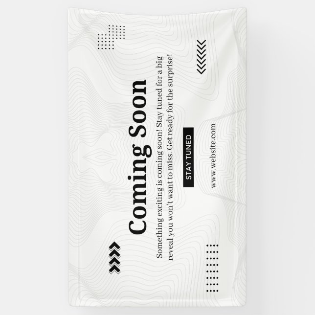 Lona Evento Simple de Elegancia en Blanco y Negro Próxi (Vertical)