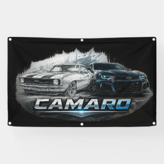 Lona Evolución del Muscle Car Camaro de Clásico a Moder