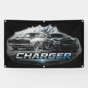 Lona Evolución del Muscle Car Cargador Clásico a Modern