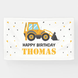 Lona Excavator Construction Birthday backdrop