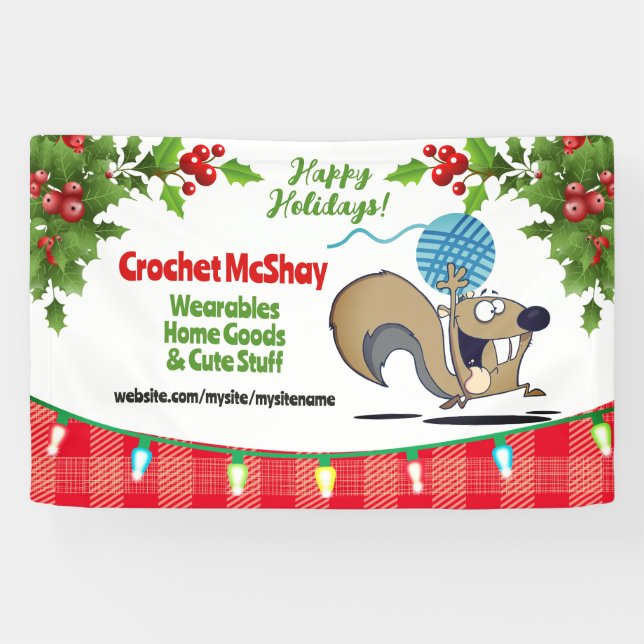 Lona Exhibición de artesanías de punto de hilados de ar (Horizontal)