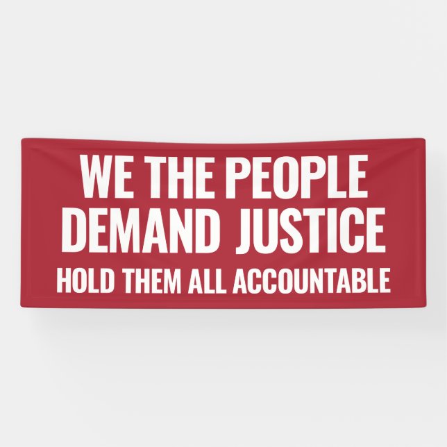 Lona Exigir justicia | Banner de 6 pies | Roja (Horizontal)