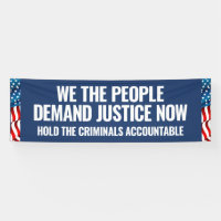 Exigir justicia | Banner De 8 Ft | Azul