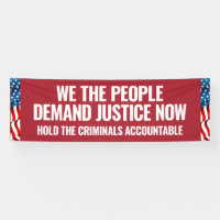 Exigir justicia | Banner De 8 Ft | Rojo