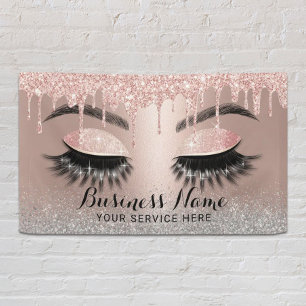 Lona Extensiones de Eyelash Rosa Dorado Dris Salón de B