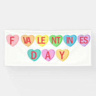 Lona F EL DÍA DE SAN VALENTÍN - Banner de Candy Hearts