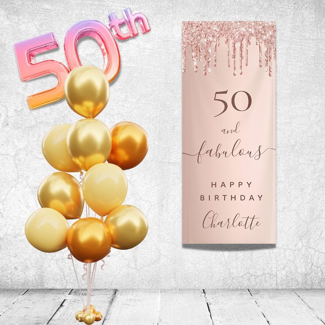 Lona Fabuloso purpurina de cumpleaños rosa de bienvenid (Subido por el creador)