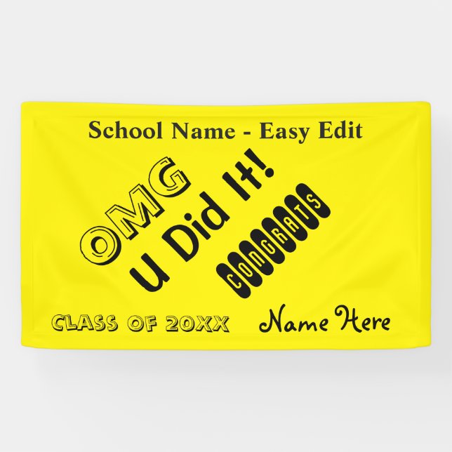 Lona Fácil corrija OMG Congrats (Horizontal)