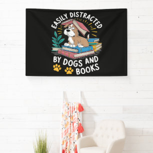Lona Fácilmente Distraído por Perros y Libros Mascotas 