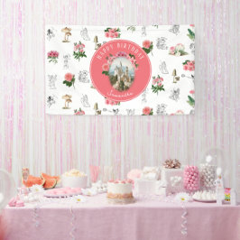 Lona Fairies Pink Floral Mushroom Fairy Castle Cumpleañ