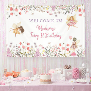 Lona Fairy Garden Boho Wildflower Cumpleaños