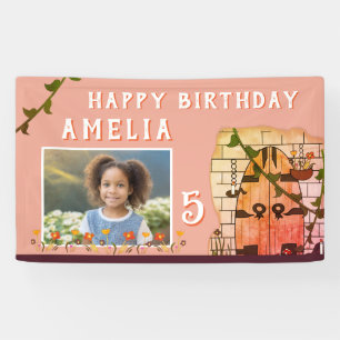 Lona Fairy Tale Castle Door Flower Birday Party Photo