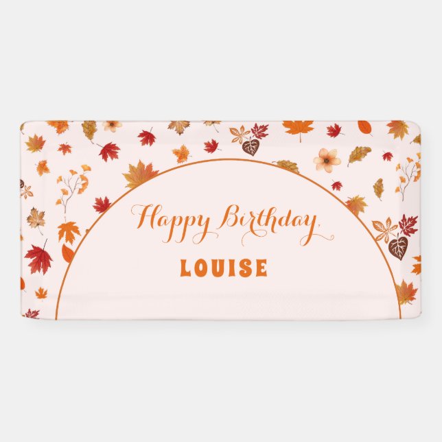 Lona Fall Autumn Watercolor Floral Birthday Party  (Horizontal)